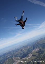 special event bergspitz skydive in the blue sky